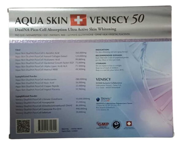 Aqua Skin Veniscy 50 DualNA Pico Cell Glutathione Injection