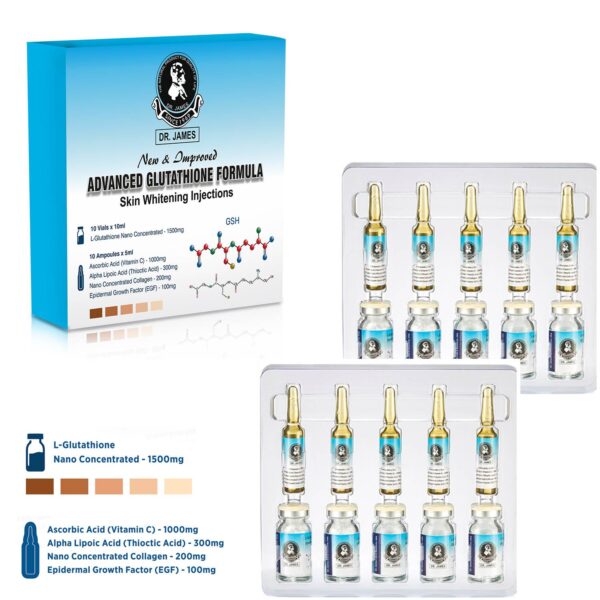 Dr James Glutathione Injection 1500mg for Skin Whitening 10 Sessions - Image 2