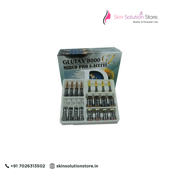 Glutax 8000gz Micro Pro S Acetyl Skin Whitening Injection 4 Sessions