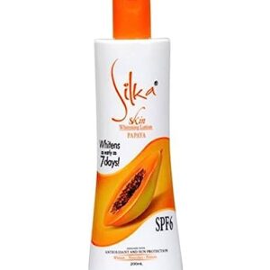 Silka Papaya Skin Whitening Lotion Orange for Unisex - 200 ML