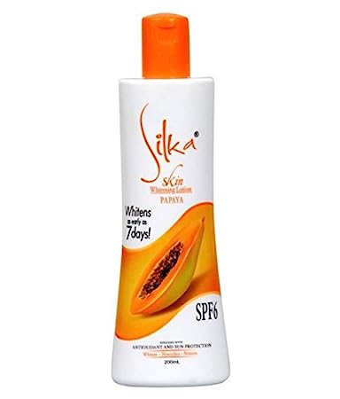 Silka Papaya Skin Whitening Lotion Orange for Unisex - 200 ML