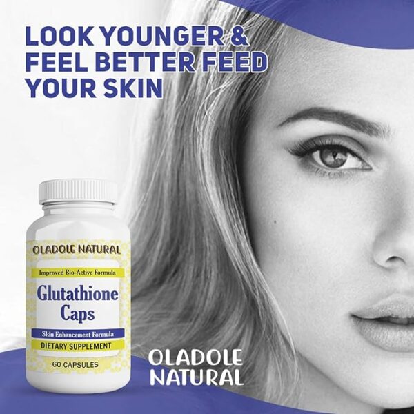 Oladole Natural Glutathione Capsules Supplement 620mg Complex 60 Caps - Image 3