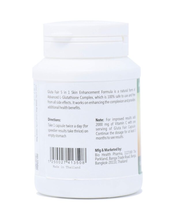 Gluta Fair 5 in 1 Skin Whitening Pills – 90 Capsules - Image 4