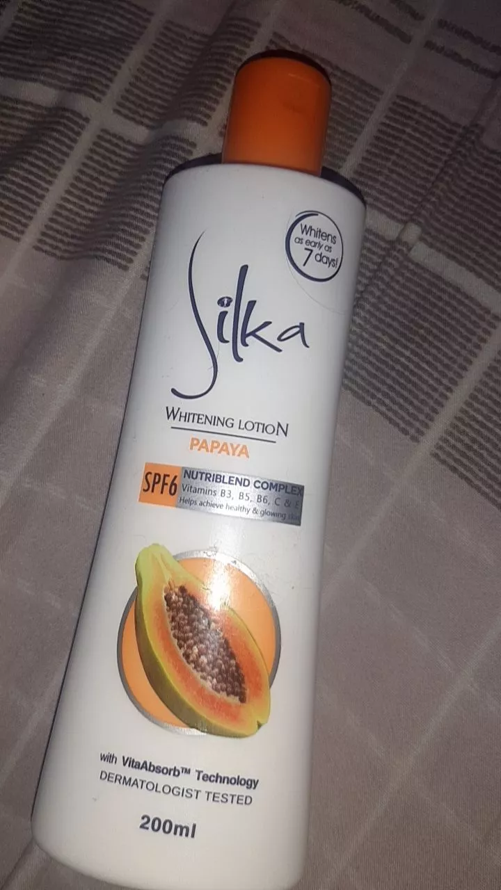Silka Papaya Skin Whitening Lotion Orange for Unisex - 200 ML