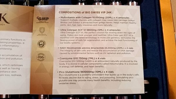 Bio Swiss VIP 24K Glutathione Injection With NAD+ - Image 2